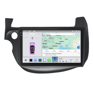 Штатная магнитола Lesko для Honda Jazz II 2008-2010 экран 10" 4/64 QLED CarPlay 4G Wi-Fi GPS 360 Prime