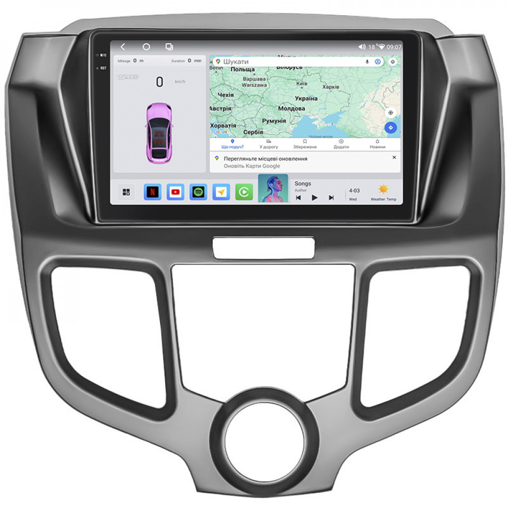 Штатная магнитола Lesko для Honda Odyssey III 2003-2008 экран 10" 4/64 QLED CarPlay 4G Wi-Fi GPS 360 Prime