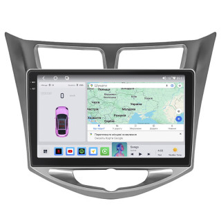 Штатная магнитола Lesko для Hyundai Accent IV 2010-2017 экран 10" 4/64 QLED CarPlay 4G Wi-Fi GPS 360 Prime