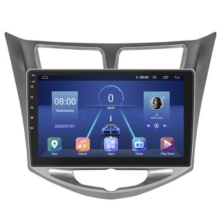 Штатная магнитола Lesko для Hyundai Accent IV 2010-2017 экран 10" 2/32Gb 4G Wi-Fi GPS Top