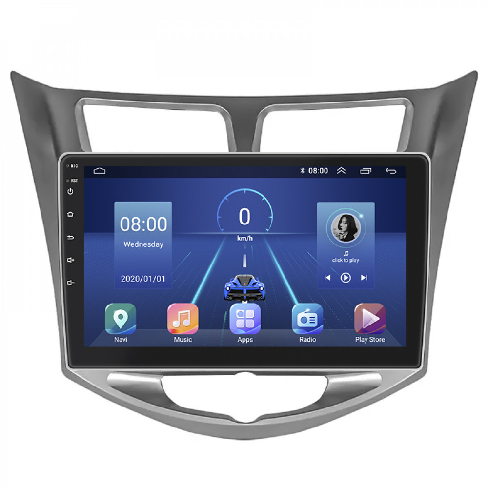 Штатная магнитола Lesko для Hyundai Accent IV 2010-2017 экран 10" 4/32Gb 4G Wi-Fi GPS Top