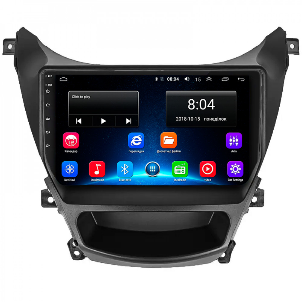 Штатная магнитола Lesko для Hyundai Elantra V (MD) Рестайлинг 2013-2016 экран 9" 2/32Gb Wi-Fi GPS Base