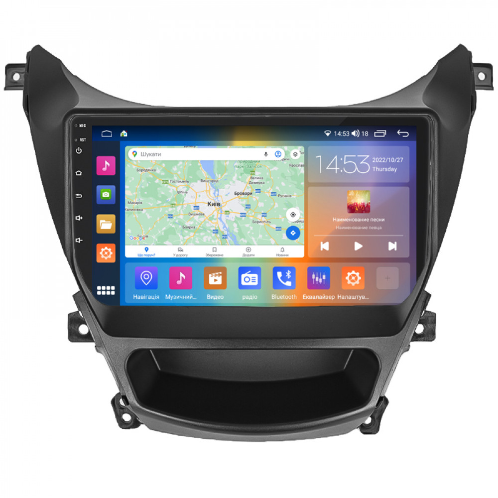 Штатная магнитола Lesko для Hyundai Elantra V (MD) Рестайлинг 2013-2016 экран 9" 4/64Gb CarPlay 4G Wi-Fi GPS Prime