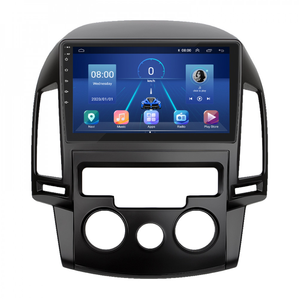 Штатная магнитола Lesko для Hyundai i30 I 2007-2010 экран 9" 6/128Gb 4G Wi-Fi GPS Top