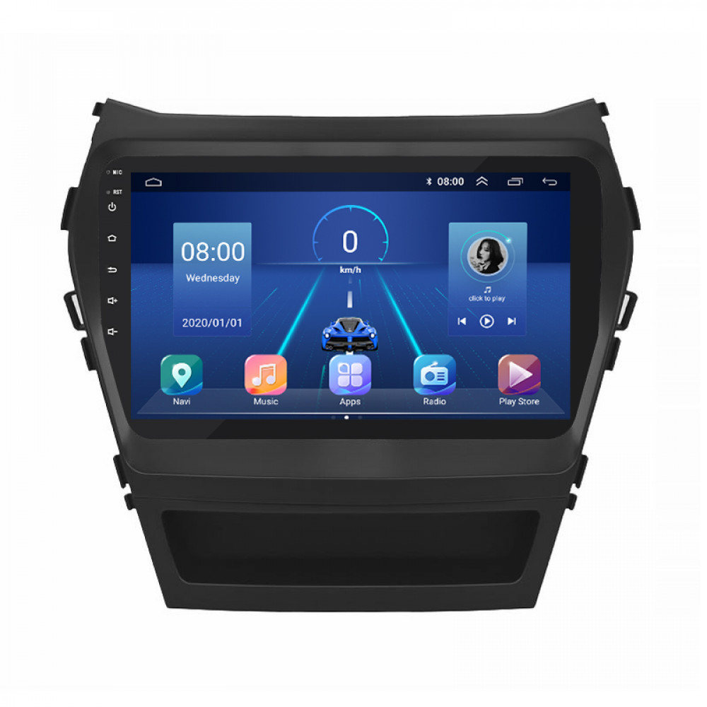 Штатная магнитола Lesko для Hyundai Santa Fe III Рестайлинг 2015-2018 экран 9" 2/32Gb 4G Wi-Fi GPS Top