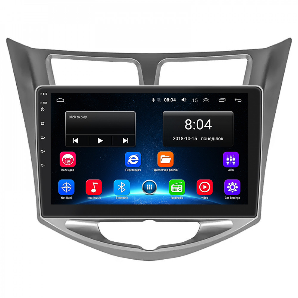 Штатная магнитола Lesko для Hyundai Solaris I 2010-2014 экран 10" 2/32Gb Wi-Fi GPS Base