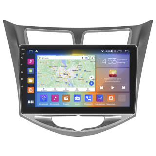 Штатная магнитола Lesko для Hyundai Solaris I 2010-2014 экран 10" 2/32Gb CarPlay 4G Wi-Fi GPS Prime