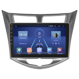 Штатная магнитола Lesko для Hyundai Solaris I 2010-2014 экран 10" 6/128Gb 4G Wi-Fi GPS Top