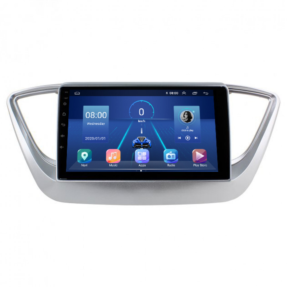 Штатная магнитола Lesko для Hyundai Solaris II 2017-2020 экран 9" 2/32Gb 4G Wi-Fi GPS Top