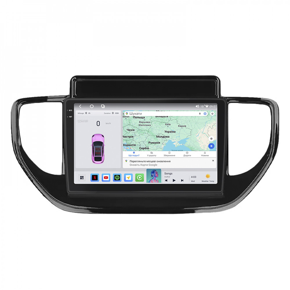 Штатная магнитола Lesko для Hyundai Solaris II Рестайлинг 2020-н.в. экран 9" 4/64 QLED CarPlay 4G Wi-Fi GPS 360 Prime