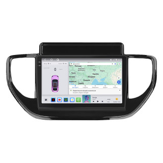 Штатная магнитола Lesko для Hyundai Solaris II Рестайлинг 2020-н.в. экран 9" 4/64 QLED CarPlay 4G Wi-Fi GPS 360 Prime