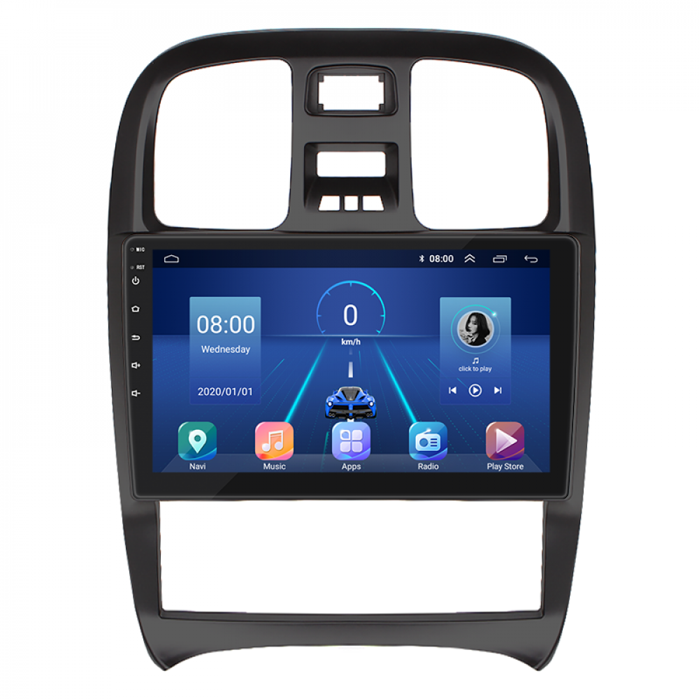 Штатная магнитола Lesko для Hyundai Sonata IV (EF) Рестайлинг 2001-2012 экран 9" 4/64Gb 4G Wi-Fi GPS Top