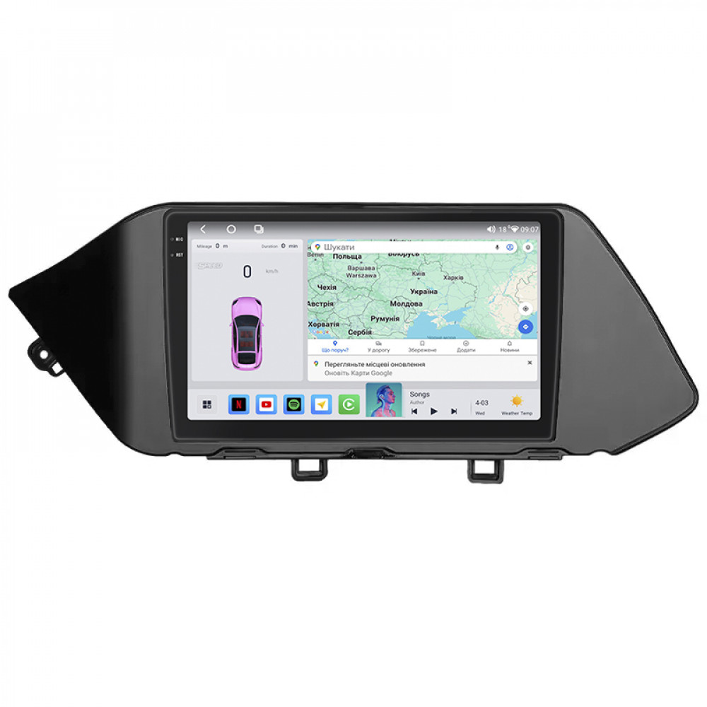 Штатная магнитола Lesko для Hyundai Sonata VIII (DN8) 2019-2020 экран 10" 4/64 QLED CarPlay 4G Wi-Fi GPS 360 Prime