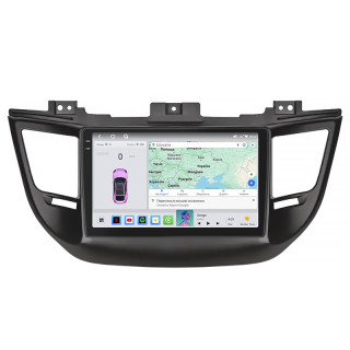 Штатная магнитола Lesko для Hyundai Tucson III 2015-2018 экран 9" 4/64 QLED CarPlay 4G Wi-Fi GPS 360 Prime