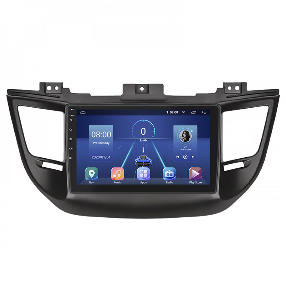 Штатная магнитола Lesko для Hyundai Tucson III 2015-2018 экран 9" 4/64Gb 4G Wi-Fi GPS Top