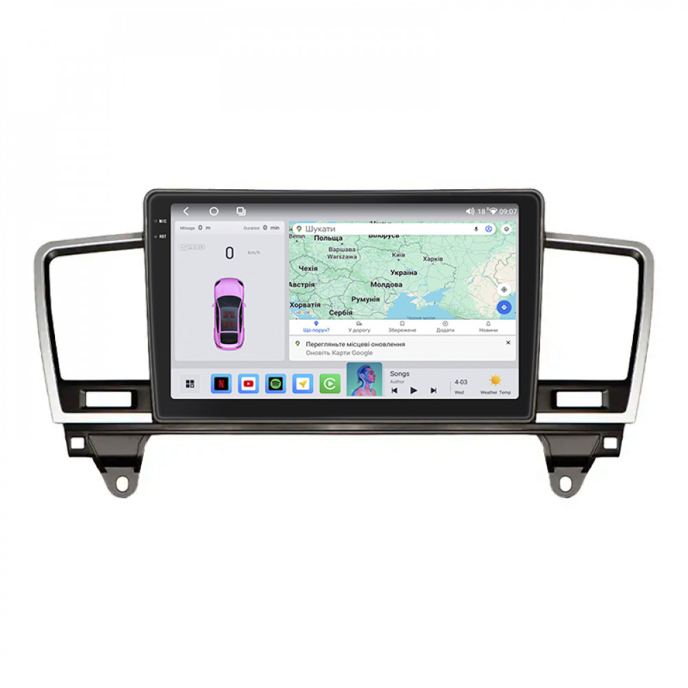 Штатная магнитола Lesko для Mercedes-Benz M-Класс III (W166) 2011-2015 экран 9" 4/64 QLED CarPlay 4G Wi-Fi GPS 360 Prime