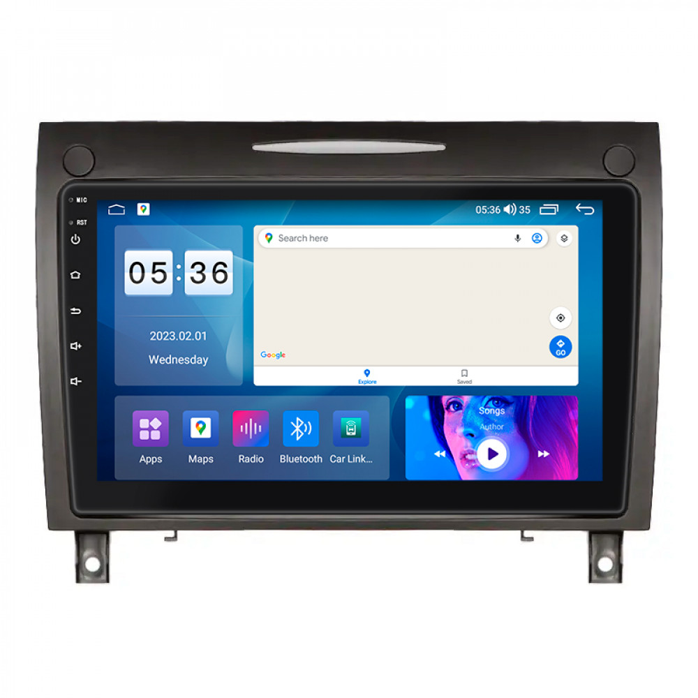 Штатная магнитола Lesko для Mercedes-Benz SLK-Класс II (R171) 2004-2008 экран 9" 2/32Gb CarPlay 4G Wi-Fi GPS Prime