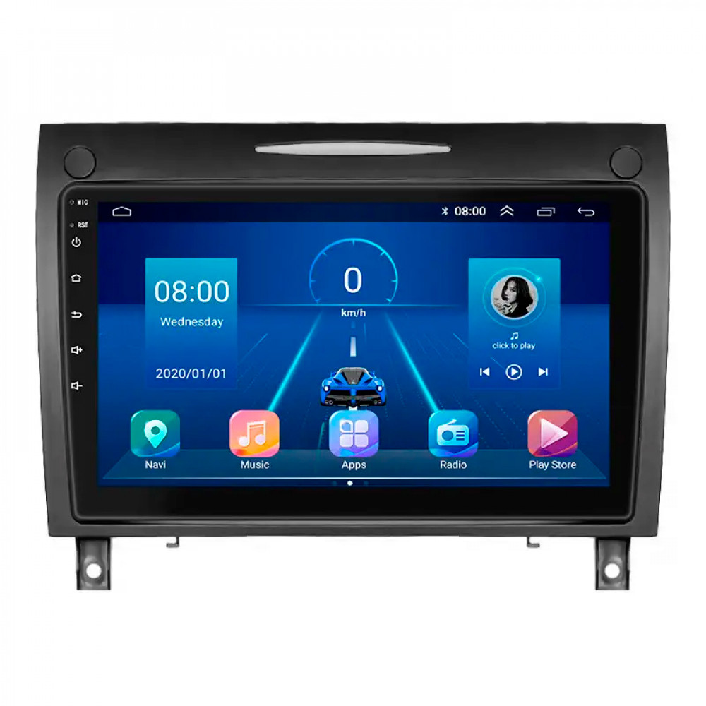 Штатная магнитола Lesko для Mercedes-Benz SLK-Класс II (R171) Рестайлинг 2008-2011 экран 9" 6/128Gb 4G Wi-Fi GPS Top