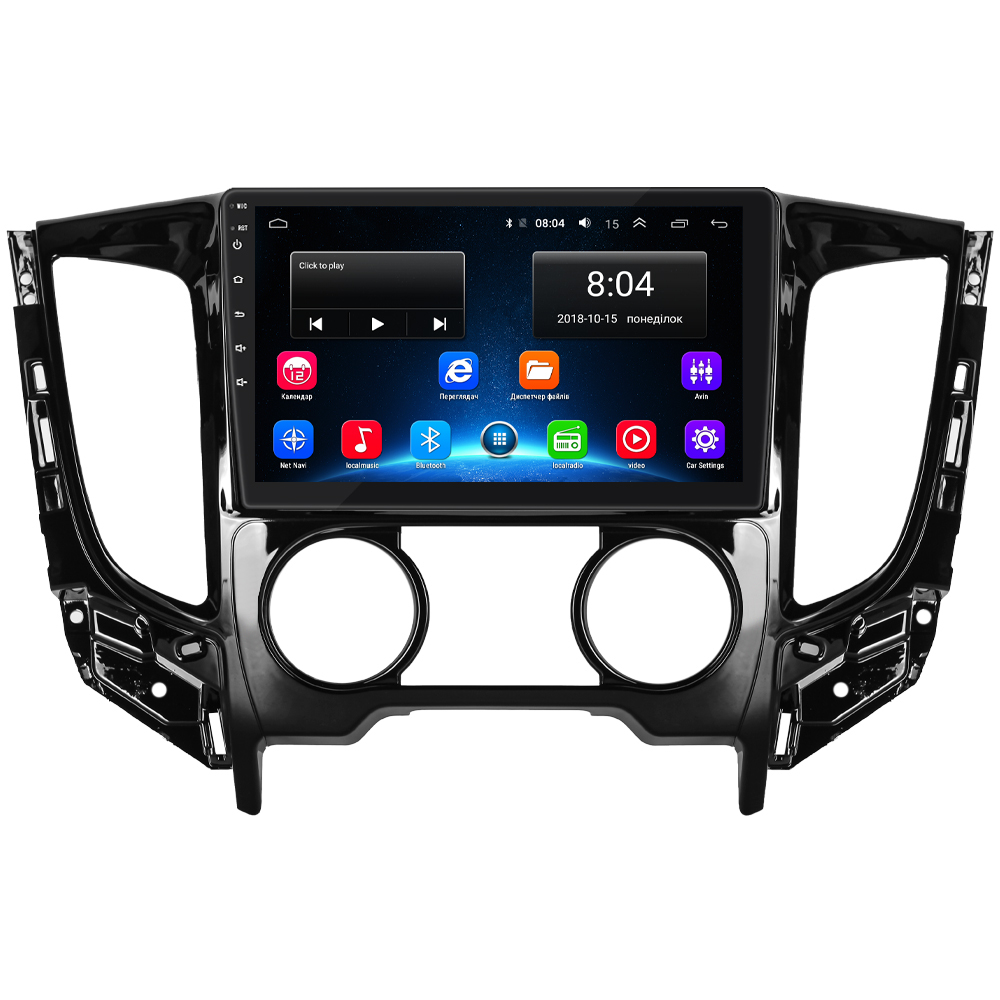 Штатная магнитола Lesko для Mitsubishi L200 V Manual AC 2015-2019 экран 9" 2/32Gb Wi-Fi GPS Base