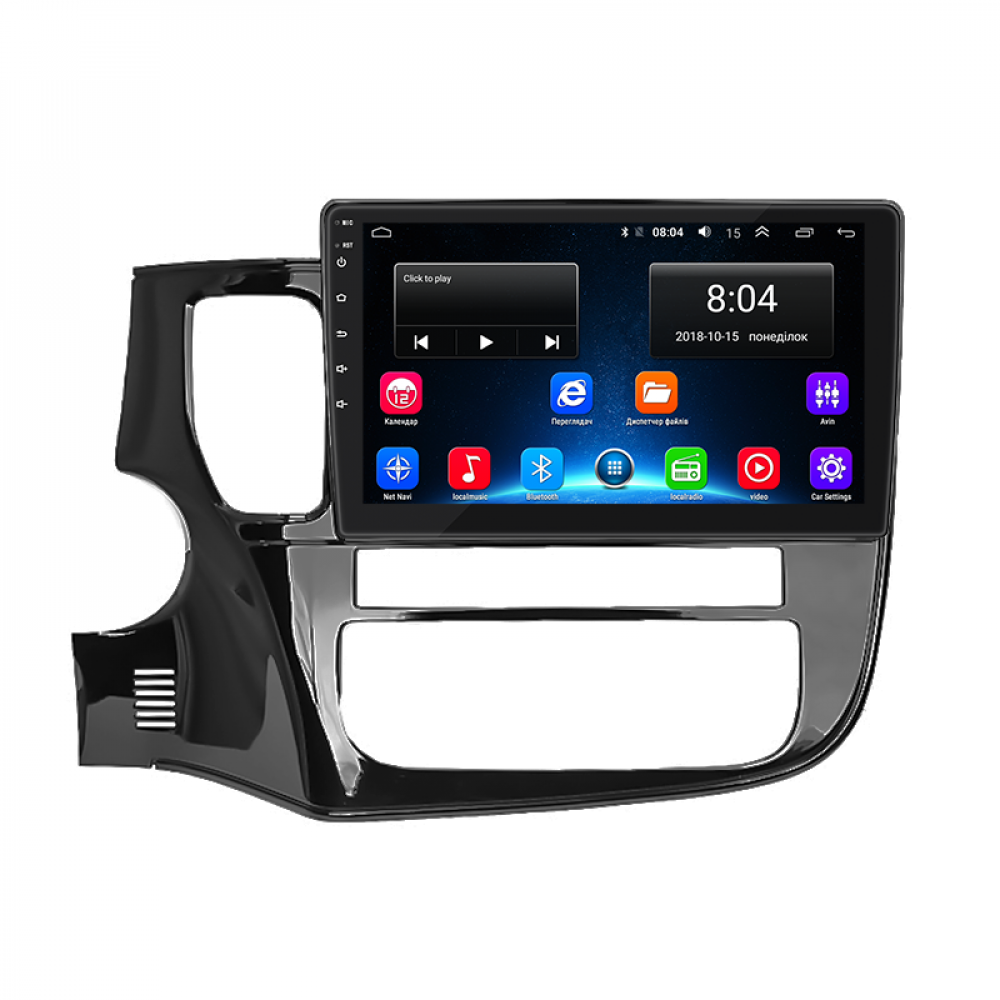 Штатная магнитола Lesko для Mitsubishi Outlander III Рестайлинг 2 2015-2018 экран 10" 2/32Gb Wi-Fi GPS Base
