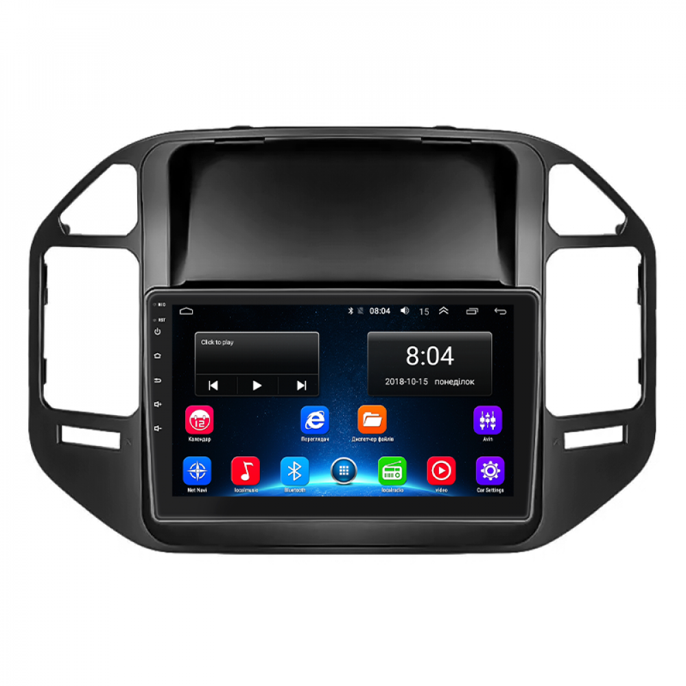 Штатная магнитола Lesko для Mitsubishi Pajero III Рестайлинг 2002-2006 экран 9" 2/32Gb 4G Wi-Fi GPS Top