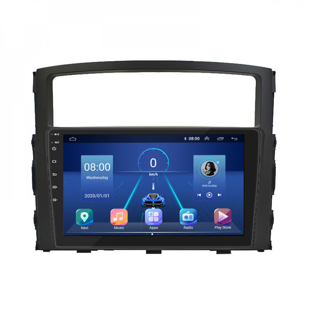 Штатная магнитола Lesko для Mitsubishi Pajero IV Рестайлинг 1 2011-2014 экран 9" 2/32Gb 4G Wi-Fi GPS Top