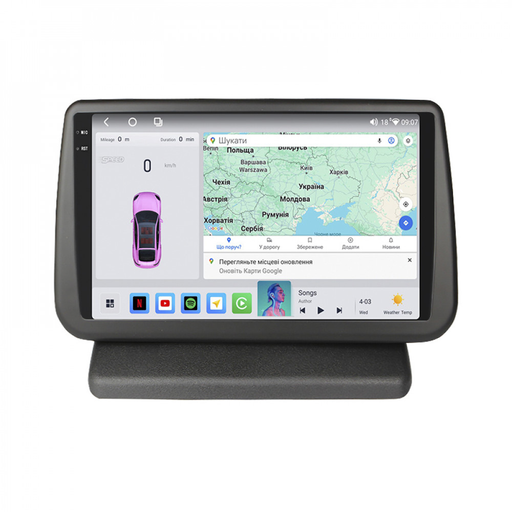 Штатная магнитола Lesko для Nissan Note I Рестайлинг 2008-2013 экран 9" 4/64 QLED CarPlay 4G Wi-Fi GPS 360 Prime