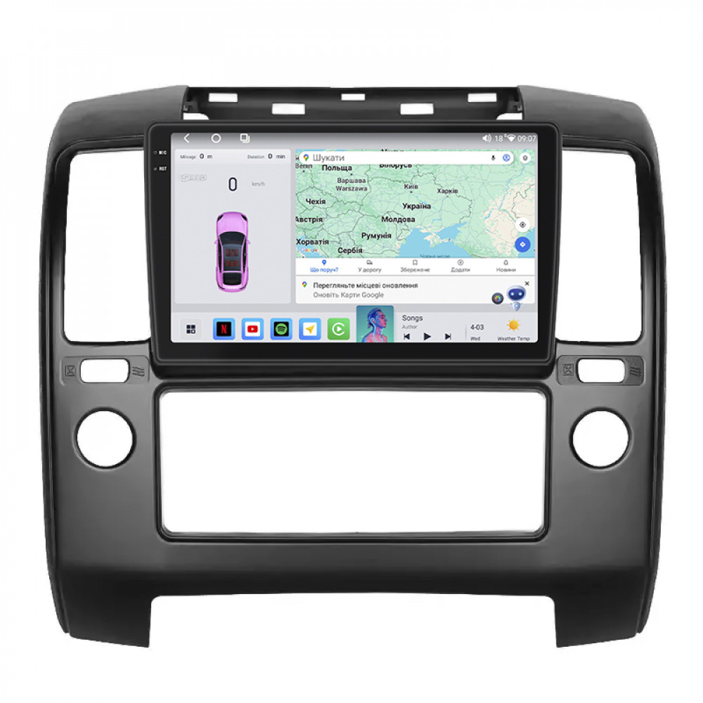 Штатная магнитола Lesko для Nissan Pathfinder III 2004-2010 экран 9" 4/64 QLED CarPlay 4G Wi-Fi GPS 360 Prime