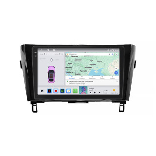 Штатная магнитола Lesko для Nissan Qashqai II Рестайлинг 2017-н.в. экран 10" 4/64 QLED CarPlay 4G Wi-Fi GPS 360 Prime