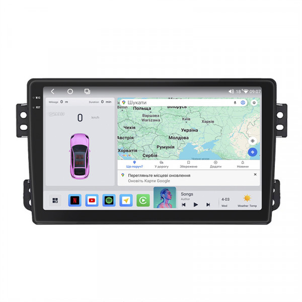 Штатная магнитола Lesko для Opel Agila B 2008-2014 экран 9" 4/64 QLED CarPlay 4G Wi-Fi GPS 360 Prime