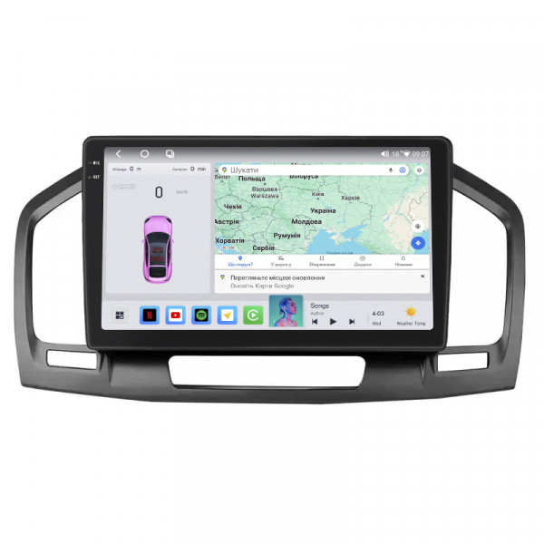 Штатная магнитола Lesko для Opel Insignia I 2008-2013 экран 9" 4/64 QLED CarPlay 4G Wi-Fi GPS 360 Prime