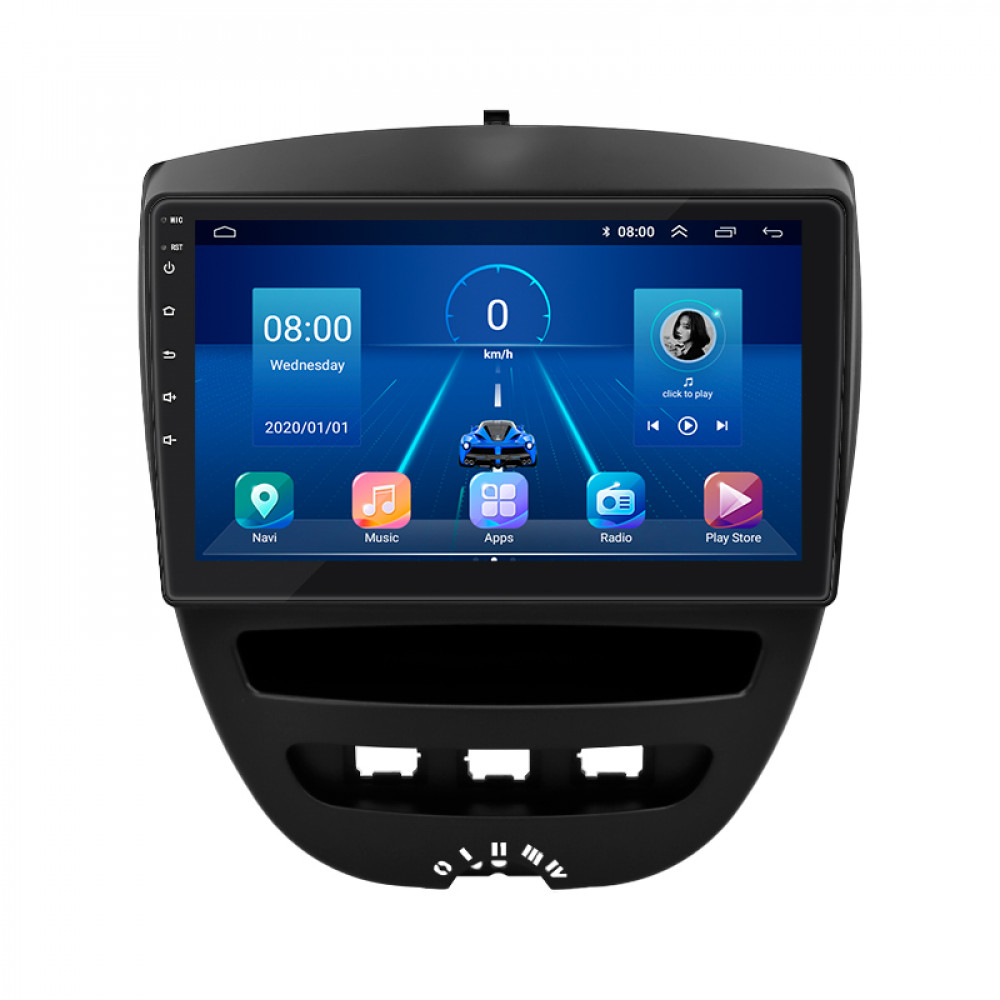 Штатная магнитола Lesko для Peugeot 107 I Рестайлинг 2 2012-2014 экран 10" 2/32Gb 4G Wi-Fi GPS Top