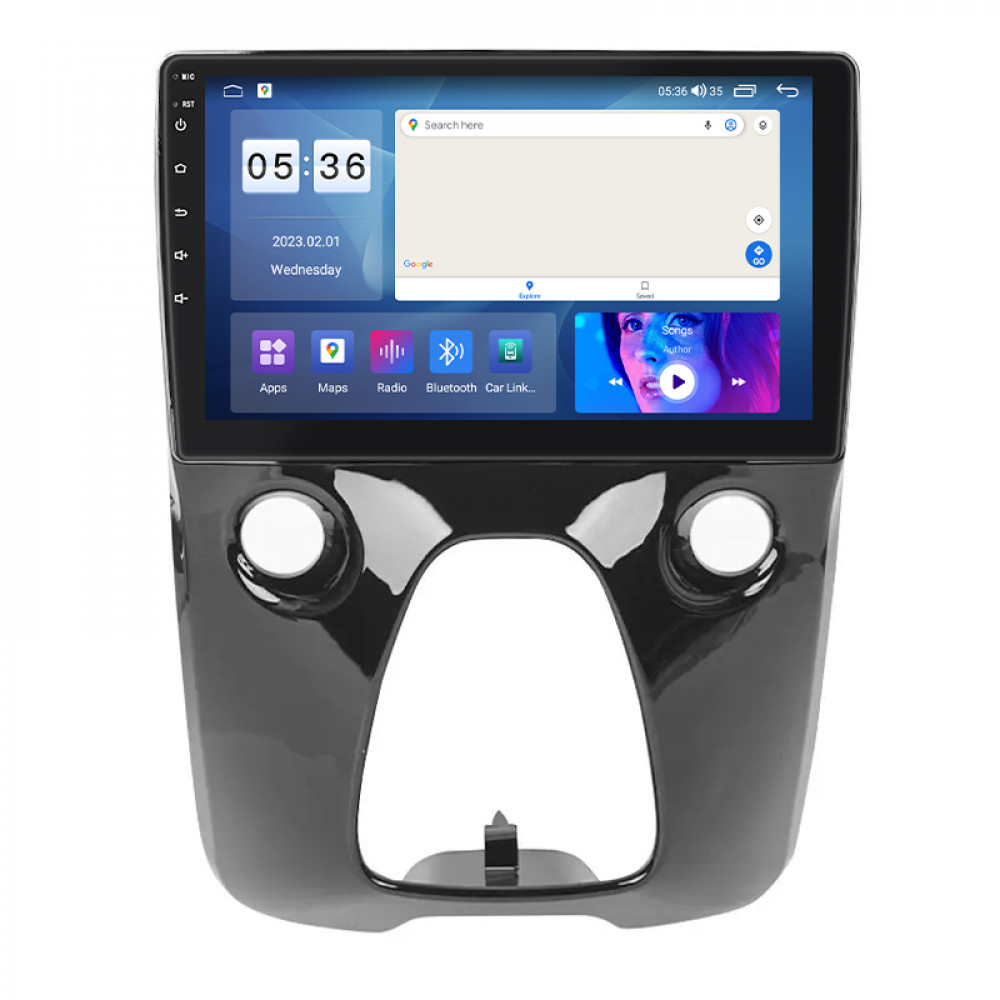 Штатная магнитола Lesko для Peugeot 108  2014-2021 экран 10" 4/64Gb CarPlay 4G Wi-Fi GPS Prime