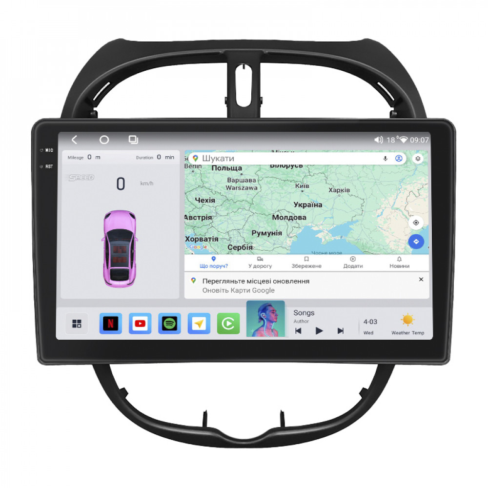Штатная магнитола Lesko для Peugeot 206  1998-2012 экран 9" 4/64 QLED CarPlay 4G Wi-Fi GPS 360 Prime
