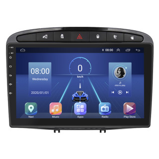 Штатная магнитола Lesko для Peugeot 408 I 2012-2017 экран 9" 4/64Gb 4G Wi-Fi GPS Top