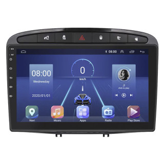 Штатная магнитола Lesko для Peugeot 408 I 2012-2017 экран 9" 6/128Gb 4G Wi-Fi GPS Top