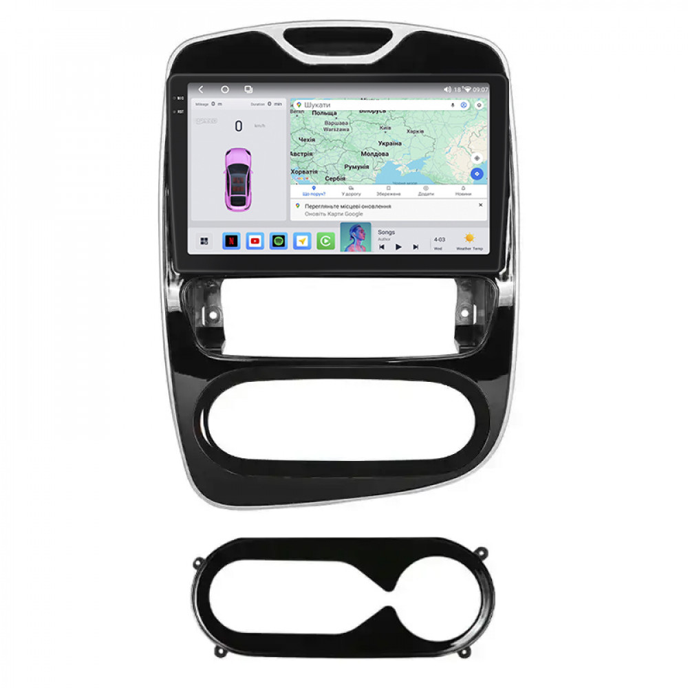 Штатная магнитола Lesko для Renault Clio IV Рестайлинг 2016-2019 экран 10" 4/64 QLED CarPlay 4G Wi-Fi GPS 360 Prime