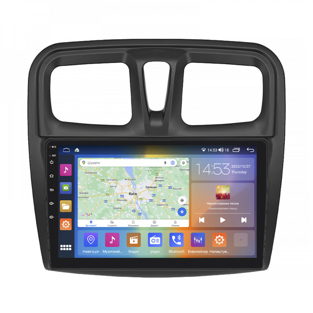 Штатная магнитола Lesko для Renault Logan II 2012-2018 экран 10" 2/32Gb CarPlay 4G Wi-Fi GPS Prime