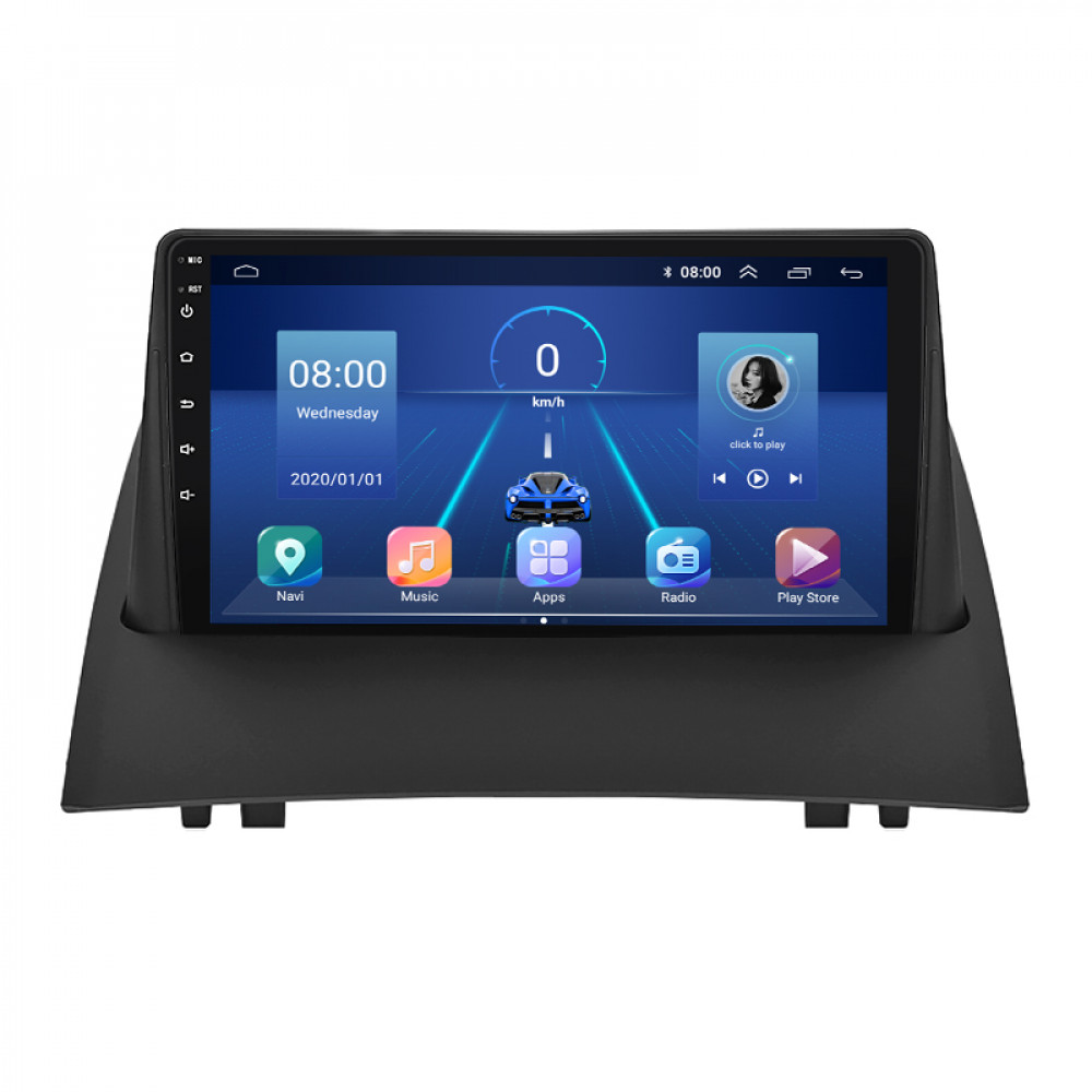 Штатная магнитола Lesko для Renault Megane II Рестайлинг 2006-2009 экран 9" 6/128Gb 4G Wi-Fi GPS Top