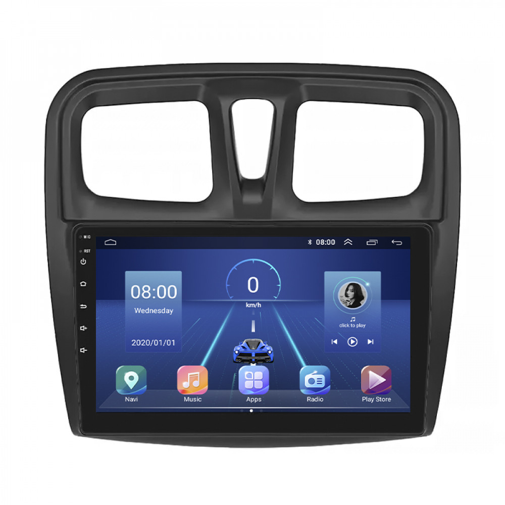 Штатная магнитола Lesko для Renault Sandero II Рестайлинг 2018-н.в экран 9" 6/128Gb 4G Wi-Fi GPS Top