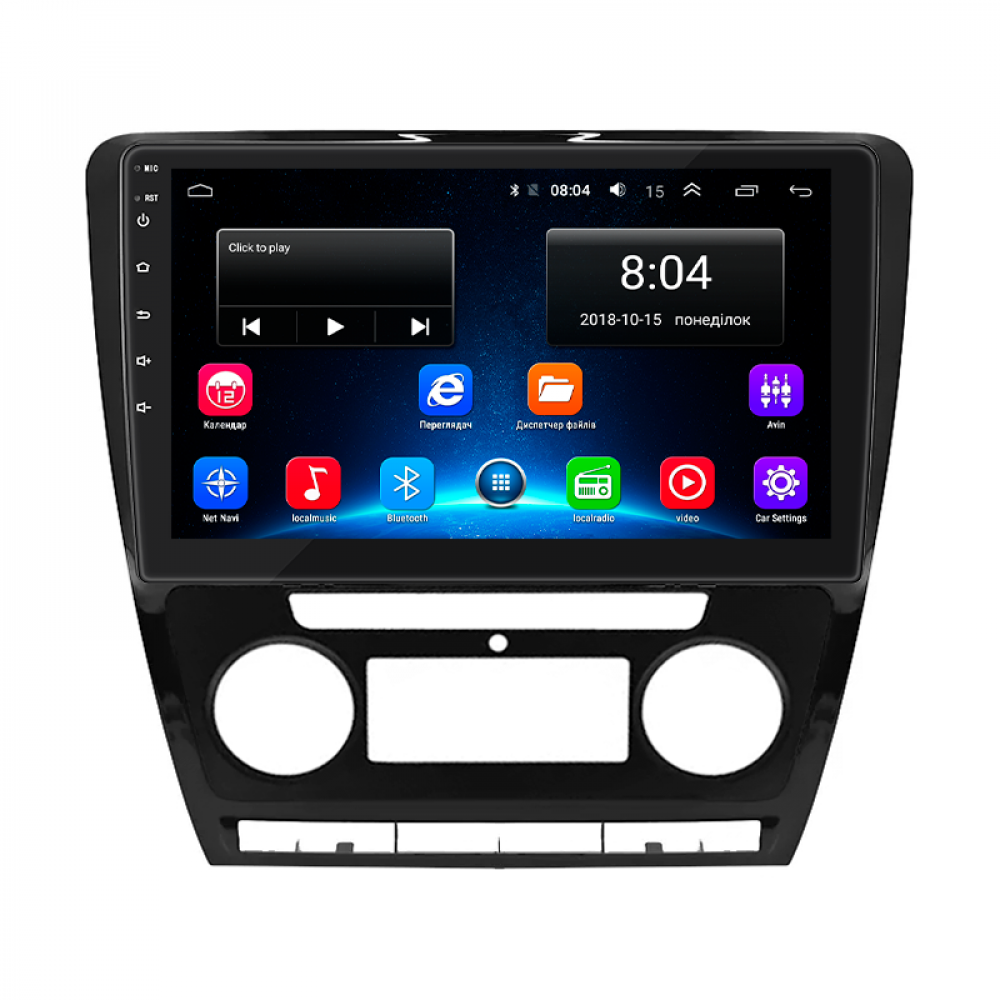 Штатная магнитола Lesko для Skoda Octavia II (A5) Рестайлинг 2008-2013 экран 10" 2/32Gb Wi-Fi GPS Base