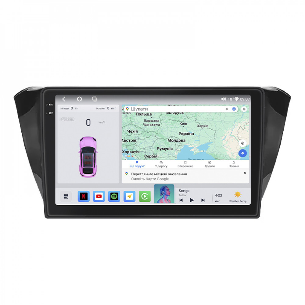 Штатная магнитола Lesko для Skoda Superb III 2015-2019 экран 10" 4/64 QLED CarPlay 4G Wi-Fi GPS 360 Prime