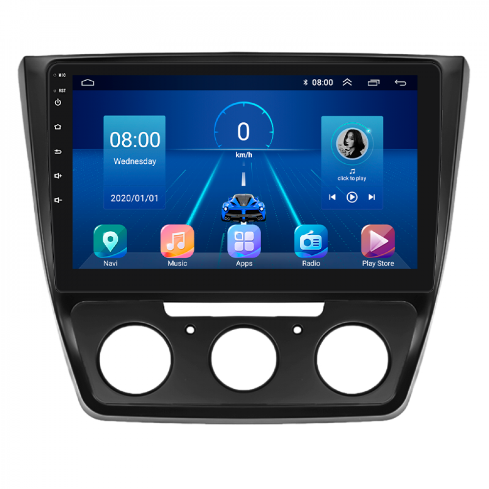 Штатная магнитола Lesko для Skoda Yeti I Рестайлинг 2013-2018 экран 10" 2/32Gb 4G Wi-Fi GPS Top