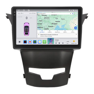 Штатная магнитола Lesko для SsangYong Korando III Рестайлинг 2013-2017 экран 9" 4/64 QLED CarPlay 4G Wi-Fi GPS 360 Prime