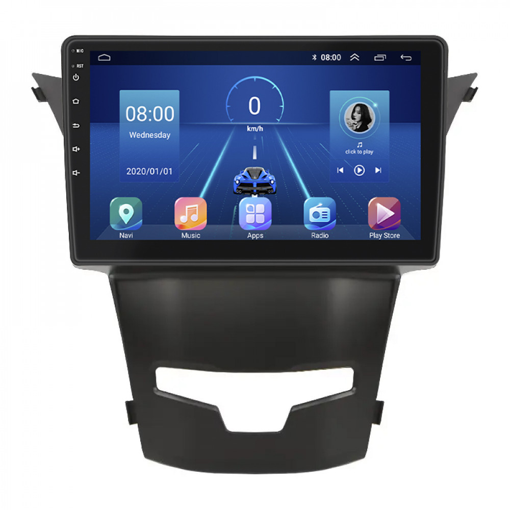 Штатная магнитола Lesko для SsangYong Korando III Рестайлинг 2013-2017 экран 9" 2/32Gb 4G Wi-Fi GPS Top