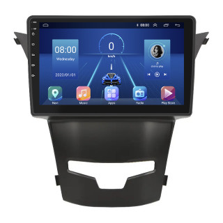 Штатная магнитола Lesko для SsangYong Korando III Рестайлинг 2013-2017 экран 9" 4/64Gb 4G Wi-Fi GPS Top