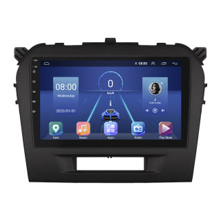 Штатная магнитола Lesko для Suzuki Vitara II 2014-2019 экран 9" 4/64Gb 4G Wi-Fi GPS Top