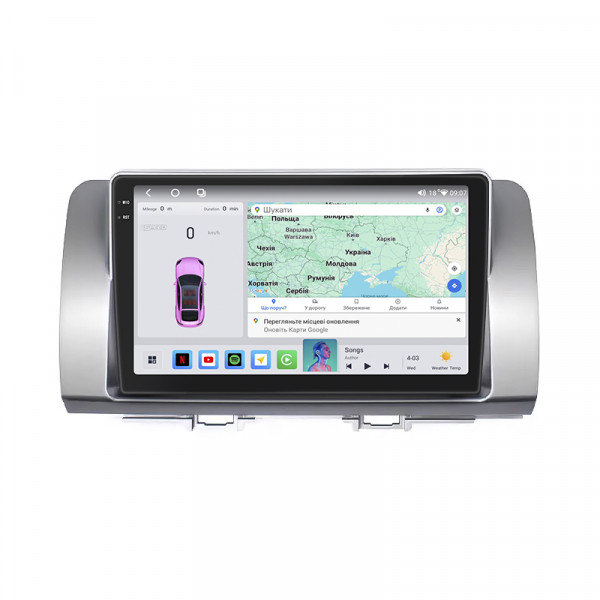 Штатная магнитола Lesko для Toyota bB II Рестайлинг 2008-2016 экран 9" 4/64 QLED CarPlay 4G Wi-Fi GPS 360 Prime