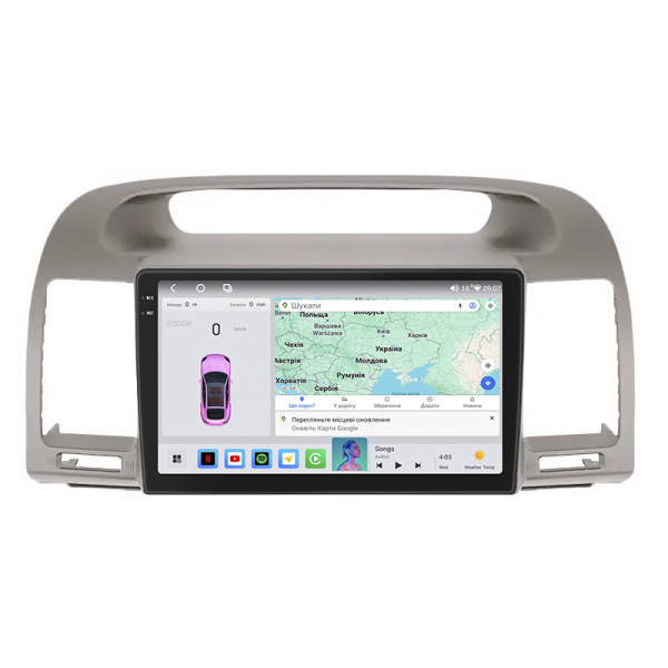 Штатная магнитола Lesko для Toyota Camry V (XV30) Рестайлинг 2004-2006 экран 9" 4/64 QLED CarPlay 4G Wi-Fi GPS 360 Prime