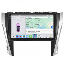 Штатная магнитола Lesko для Toyota Camry VII (XV50) Рестайлинг 2014-2017 экран 10" 4/64 QLED CarPlay 4G Wi-Fi GPS 360 Prime